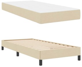vidaXL Κρεβάτι με ελατήρια Άλλο Κρεμ 90 x 190 cm ύφασμα