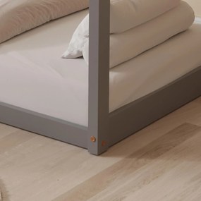 ΚΡΕΒΑΤΙ ΠΑΙΔΙΚΟ PEPE  τ.MONTESSORI ΞΥΛΟ ΠΕΥΚΟ ΓΚΡΙ- 140x70εκ