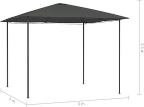 vidaXL Κιόσκι Ανθρακί 3 x 3 x 2,6 μ. 160 γρ./μ²