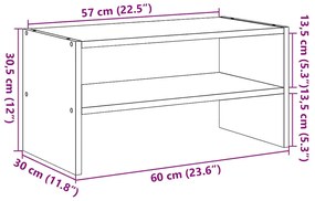 ΡΑΦΙ ΠΑΠΟΥΤΣΙΩΝ ΣΤΟΙΒΑΖΟΜΕΝΟ ΛΕΥΚΟ 60X30X30,5 CM 858857