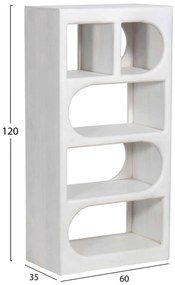 ΡΑΦΙΕΡΑ ΚΟΜΜΟ HANDYR HM9706 ΜΑΣΙΦ ΞΥΛΟ MANGO ΣΕ ΛΕΥΚΟ ΧΡΩΜΑ 60x35x120Υεκ.