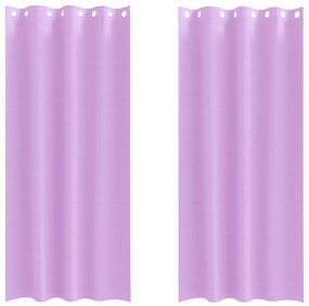 vidaXL Κουρτίνες με κουρτίνες 2 pcs Μοβ 225 x 140 εκ. Πολυεστέρας
