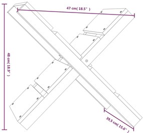 Ξυλοθήκη 47 x 39,5 x 48 εκ. από Μασίφ Ξύλο Πεύκου