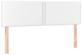 Κεφαλάρι Κρεβατιού LED Λευκό 144x5x78/88 εκ. Συνθετ. Δέρμα - Λευκό