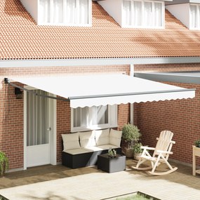 vidaXL Ανασυρόμενη τέντα αυτόματη  Λευκή 400x300 cm