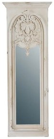 Artekko Esoig Καθρέπτης Τοίχου Ολόσωμος με Μπαρόκ Σχέδιο σε Λευκή Πατίνα (56x7x149)cm Artekko 45111