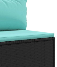 vidaXL Σαλόνι Κήπου 8 Τεμαχίων Μαύρο από Συνθετικό Ρατάν με Μαξιλάρια