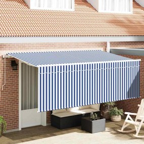 vidaXL Σκηνίτσα Αναδιπλούμενη Ριγέ Μπλε 350 x 200 cm ύφασμα