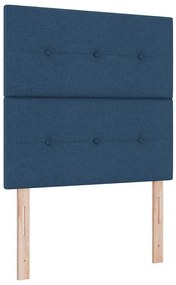 vidaXL Κρεβάτι με ελατήρια με στρώμα Μπλε 90 x 200 cm ύφασμα
