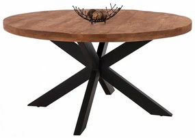 Τραπέζι Levinho HM8485.11 Από Μασίφ Ξύλο Mango D150x78cm Natural Μέταλλο,Ξύλο
