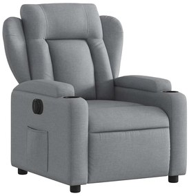 vidaXL Πολυθρόνα Ανακλινόμενη Ηλεκτρική Ανοιχτό Γκρι Υφασμάτινη