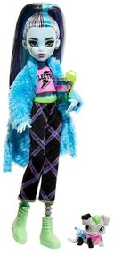 Κούκλα Monster High HKY68 Creepover Party Frankie Stein Watzie Black-Blue Mattel