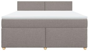 Κρεβάτι Boxspring με Στρώμα Taupe 180x200 εκ. Υφασμάτινο - Μπεζ-Γκρι