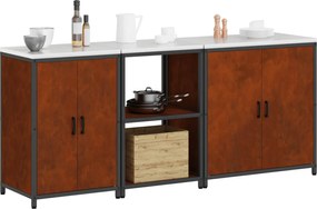 vidaXL Σετ Αποθήκευσης Κουζίνας HATTEM 3 pcs Σκ rusty Ατσάλι
