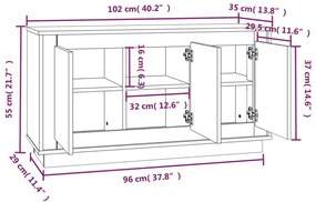 Ντουλάπι Λευκό 102 x 35 x 55 εκ. από Επεξεργασμένο Ξύλο - Λευκό