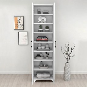 Ντουλάπα - Παπουτσοθήκη Lilly Megapap χρώμα λευκό 49x32x178εκ.