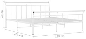 Πλαίσιο Κρεβατιού Λευκό 180 x 200 εκ. Μεταλλικό - Λευκό
