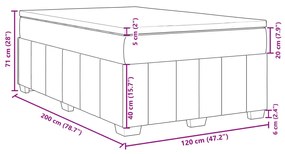 ΚΡΕΒΑΤΙ BOXSPRING ΜΕ ΣΤΡΩΜΑ TAUPE 120X200 ΕΚ. ΥΦΑΣΜΑΤΙΝΟ 3285467