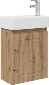vidaXL Μονάδα μπάνιου με βρύση Artisan Δρυς 45,5 x 22,5 x 84 εκ