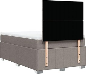 vidaXL Κρεβάτι Boxspring με Στρώμα Taupe 120x190 εκ. Υφασμάτινο