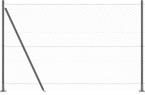 vidaXL Φράχτης με Στήλες. Γκρι 1.4 x 50 m Ατσάλι με επικάλυψη PVC