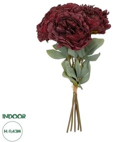 Artificial Garden RED PEONY FLOWER BOUQUET 21086 Τεχνητό Διακοσμητικό Μπουκέτο Κόκκινο Παιώνιας Y43cm Globostar-21086-Κόκκινο 21086