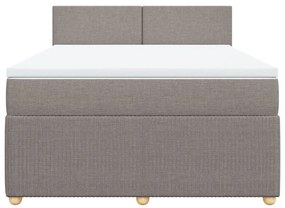 Κρεβάτι Boxspring με Στρώμα Taupe 140x200 εκ. Υφασμάτινο - Μπεζ-Γκρι