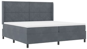 vidaXL Κρεβάτι Box Spring LED με Στρώμα Σκούρο γκρι 200 x 200 cm