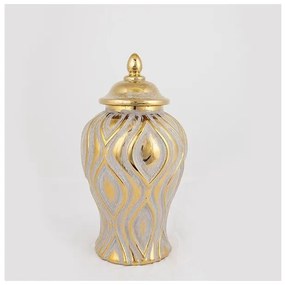 Βάζο Κεραμικό Ασημί & Χρυσό 16.2x16.2x30.6cm 752-20018 Estheti-752-20018-Χρυσό-Ασημί 752-20018