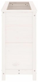 Ζαρντινιέρα Υπερυψωμένη 119,5x40x78 εκ. από Μασίφ Ξύλο Πεύκου - Λευκό