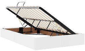 vidaXL Κρεβάτι Αποθήκης Καθαρό Λευκό 120 x 200 cm Τεχνητό δέρμα