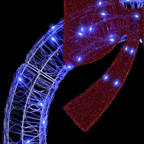 vidaXL Στεφάνι με 60 LED Μπλε 76 x 76 x 8,5 εκ Ακρυλικό