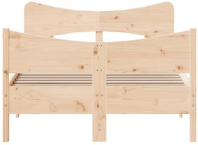 vidaXL Σκελετός Κρεβατιού Χωρίς Στρώμα 120x200 εκ Μασίφ Ξύλο Πεύκου