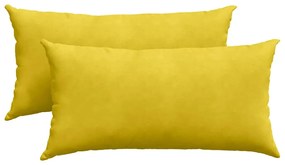 vidaXL Μαξιλάρι Καναπέ 2 pcs Κίτρινο 80 x 40 cm Υφασμάτινο Κορντουρά