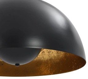 Φωτιστικά Οροφής Ημισφαιρικά 2 τεμ. Μαύρο / Χρυσό 40 εκ. Ε27 - Μαύρο