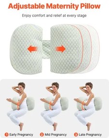 VEVOR Pregnancy Wedge Pillow W Shape Pregnant Maternity Pillow Soft &amp; Breathable