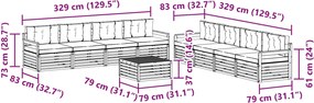 vidaXL Σειρά Καναπέ Εξωτερικού 9 pcs Άσπρο και Ανθρακί Πολυεστέρας