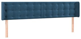 vidaXL Κεφαλάρι με Πτερύγια Σκούρο Μπλε 203x16x78/88 εκ. Βελούδινο
