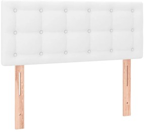 vidaXL Κρεβάτι Boxspring με Στρώμα Λευκό 80 x 200 εκ. Συνθετικό Δέρμα