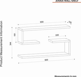 Ράφι Τοίχου Λευκό FATUDER 60x14.5x18