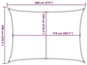 Πανί Σκίασης Μπεζ 6 x 8 μ. από HDPE 160 γρ/μ² - Μπεζ