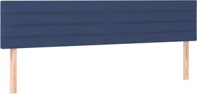 vidaXL Κρεβάτι Boxspring με Στρώμα Μπλε 200x200 εκ. Υφασμάτινο