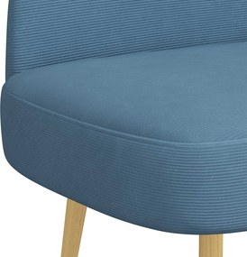 vidaXL Δερμάτινος Πάγκος με Πλάτη Μπλε 110 x 60 x 76 cm