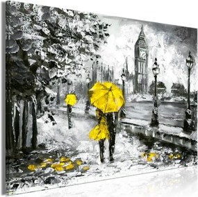 Πίνακας - Walk in London (1 Part) Wide Yellow - 120x80