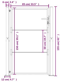 Πύλη Κήπου 105 x 155 εκ. από Ατσάλι Corten - Καφέ