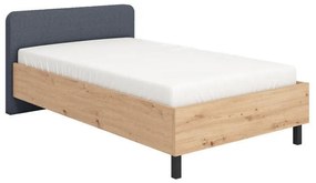 Κρεβάτι Barletta 120 Ημίδιπλο Artisan oak - Γκρί Ύφασμα 120x200 εκ. 131x213.5x85.5 εκ.