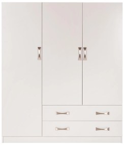 Ντουλάπα CARLY Τρίφυλλη με 2 Συρτάρια Λευκή 150x55x180Υεκ. 150x55x180 εκ.