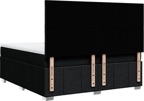 vidaXL Κρεβάτι Boxspring με Στρώμα Μαύρο 180x200 εκ. Υφασμάτινο