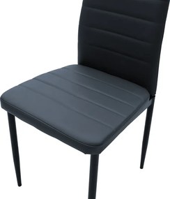 Καρέκλα Parker pakoworld PU ανθρακί-μαύρο πόδι 42x48x98εκ