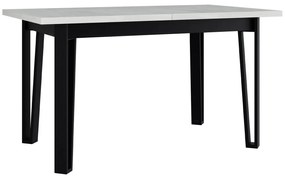 Τραπέζι Victorville 354, Άσπρο, Μαύρο, 79x80x140cm, 40 kg, Επιμήκυνση, Πλαστικοποιημένη μοριοσανίδα, Μέταλλο | Epipla1.gr